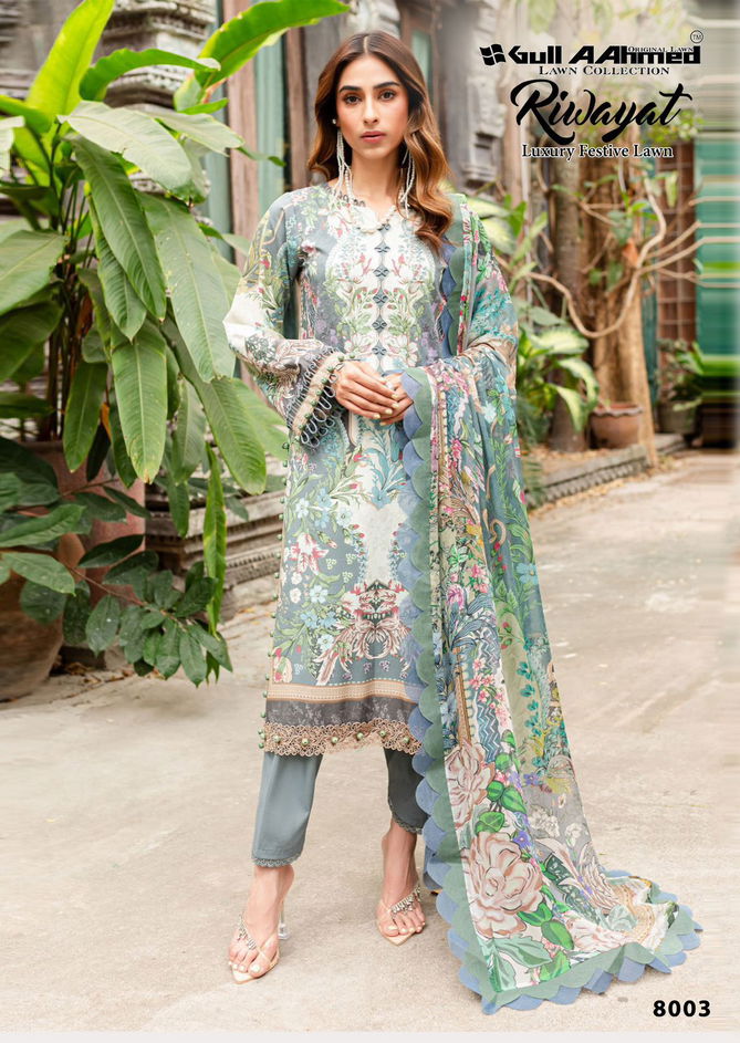 Riwayat Vol 8 By Gull A Ahmed Lawn Cotton Pakistani Dress Material Wholesale Online
